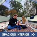 Happy Travel Camping Tent, 4 Person Dome Tents for Camping with Rainfly, Waterproof Clip Easy Setup Portable Family Tent with Mesh Windows, 20% More Headroom Backpacking Tents for Camping & Hiking