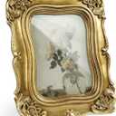  5x7  Picture Frame Vintage Gold Frames, Ornate Antique Floral Photo Frame with Glass Front for Wall Hanging and Tabletop Display, Gift Ideas, Home Decor