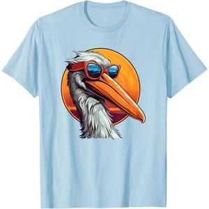 Funny Pelican with Sunglasses for Seabirds Lovers T-Shirt, 2XL