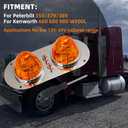 Amber Watermelon Light Bracket Kit with Switch Control for Peterbilt 359/379/389 Kenworth 660/680/880/W900L