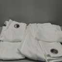 H.VERSAILTEX White Curtains 84 inches Long for Living Room Thermal Insulated Room Darkening Window Treatment Panels Drapes Light Reducing Curtains for Bedroom, 2 Panels, 52" W x 84" L, White