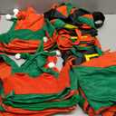 Christmas Elf Costume Christmas Apron Elf Apron Hat Ears Santa Glasses Women Men Xmas Party (Pair of 12 Hats and Aprons)