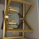 6-Light Gold Industrial Chandeliers for Dining Room, Geometric Modern Farmhouse Pendant Lights Fixture, Hanging Metal for Kitchen Island Entryway Foyer Living Room Bedroom