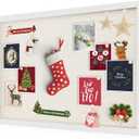 Cork Board Bulletin Board 18" x 24", Large Linen Corkboards with Frame for Walls, Cute Picture Display Pin Board Vision Board for Room School Office Bedroom 20 Pushpins Vintage White (24"x18"-1 Pack)