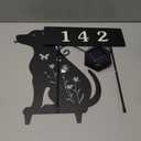 Solar House Numbers for Outside,YY Gardenia Metal Dog Address Signs for Houses with Glow in the Dark,Outdoor Decorative for Garden,Lawn,Patio,Pathway
