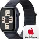 Apple Watch SE (2nd Gen) [GPS 40mm] Smartwatch with Midnight Aluminium Case with Ink Sport Loop One Size. Fitness and Sleep Trackers, Crash Detection, Heart Rate Monitor, Carbon Neutral