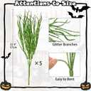 5 Pcs Halloween Picks and Sprays Green Artificial Curly Willow Branches 27.4Inch Floral Twig Stems Sticks Vase Fillers Green Halloween Ornament for Centerpieces Party Holiday Christmas Decorations