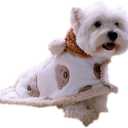 GabeFish Dog Cape Blanket for Small Dogs, Cute Puppy Fleece Pajamas, Cats Cold Weather Coat Wraps with Hood Brown Large (L: Recommand Weight 14-22 lbs (6.5-10kg))