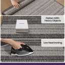DEXI Dirt Trapper Door Mat, 20x31 Washable Doormat, Dirt Resistant and Absorbent, Easy Clean Low-Profile Floor Rugs for Entryway, Front Door, and Inside Entrance, Striped Grey