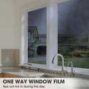 One Way Window Film, See Out Not in Privacy Films Sun Blocking Heat Control Static Cling Insulation Reflective Tinted for Home Bedroom Garage Non-Adhesive, 35.4 in X 157.4 in (B-silver Geometry)