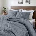 WDCOZY Blue Oversized California Cal King Size Quilt Bedding Sets with 2 Pillow Shams, Lightweight Soft Bedspread Coverlet Bed Cover for All Season, 3 Pieces, 116x106 inches