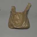 Jessica McClintock Womens Logan Mesh Pouch Evening Bag (Light Gold)