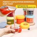 16 pcak Glass Baby Food Storage Containers & 10 Pack Reusable Baby Food Pouches Set, 4 oz Glass Jars with lids for Infant Baby Food,Freezer and Microwave Safe,100% Leak Proof,Reusable BPA Free16