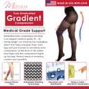 Medicella Open Toe Compression Pantyhose for Women 20-30 mmHg Made in USA Medical Quality Waist Sheer Stocking Circulation Travel & Daily Wear(X-Large, Black) (Black, XL)