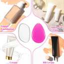 2Pcs Silicone Makeup Sponge, Reusable Jelly Makeup Applicator Non-Absorbent Silicone Powder Puff Washable Cosmetic Applicator for Foundation, Concealer, Cream, Blush, Highlighter (Pink Clear)