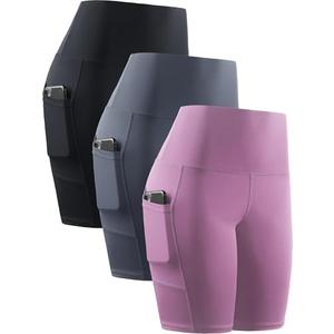 NELEUS Women's 8" Biker Shorts High Waist Tummy Control Workout Running Shorts for Gym Yoga XL