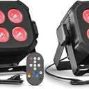 Mini Stage Lights, Corded 4 * 8w Led Par Lights, Lightweight RGBW 4 in 1 LED Stage Lights with DMX512, Sound-Activated Controlled, 4/8 CH Par Lights for Home, Party, Show, Event, 2 Pack