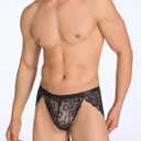 ABAFIP Men's Lace Underwear Sheer Pouch Garter Panties Crossdressing Sexy Lingerie Sissy Underpants