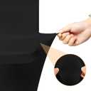 2 Pack 5 Feet Black Spandex Tablecloth for Rectangular Tables, Fitted & Stretch, Washable, Wrinkle Resistant, Perfect for Event, Wedding, Party, Banquet, Cocktail, Festival, and Table Protector