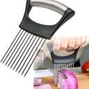Stainless Steel Onion Holder for Slicing,Onion Slicer Holder,Onion Cutter for Slicing of Onions,Tomatoes,Avocados,Eggs and Other Vegetables,KItchen Utensils