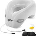 Ergonomic Neck Pillow for Travel – Comfortable Support for Airplane, Car, and Office with Eye Mask & Earplugs (Gray)