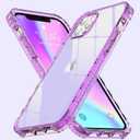 KEVKEEK Compatible with iPhone 12 Pro Max Case for Women,Clear Case Cover,[Anti-Yellowing] [Military Drop Protection] [Shock-Absorbing Corners] [Scratch Resistant]-Purple
