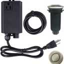 Garbage Disposal Air Switch Kit Sink Top Waste Disposal Long Stainless Steel Brushed Nickel On/Off Air Button Food and Waste Disposals Part by Etoolcity