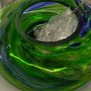 Yinns Glass Bird Feeders, Hanging Fly Through Birds Feeder for Outsiade, Solar Birdfeeder for Garden Decor Bird Lvoers Gifts, 8-InchGreen