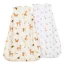 david's kids Micro Fleece Baby Sleep Sack 6-12 Months, Warm Baby Wearable Blankets with 2-Way Zipper, 2 Pack Sleeping Bags for Infant Newborn Boys Girls Neutral, Medium Size, Forest/Woodland Animals
