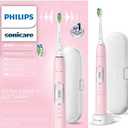 Philips Sonicare ProtectiveClean 6100 Rechargeable Electric Toothbrush, with Pressure Sensor, 3 Cleaning Modes, SmarTimer and QuadPacer, 14-Day Battery Life, Travel Case, Pink, Model HX6876/21