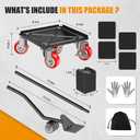 LOYAL TIGER 1500LBS Heavy Duty Furniture Dolly Movers Set with Lifter, 5-Wheel Carbon Steel Moving Rollers with Locking Casters for Refrigerator, Washer, Sofa & Cabinet(5.4 Inch, Red)