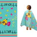 Microfiber Beach Towel for Kids - Thin and Large (30"x60") - Peace Love - Absorbent, quick dry, sand free, lightweight, blanket - toddler, girls, boys - For Sports, Pool, Picnic, Camping, Travel, Swim