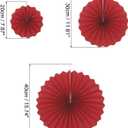 MECCANIXITY Hanging Paper Fans Party Set 12Pcs Round Pattern Hanging Paper Fans Decoration for Home Shop Wall Birthday Wedding Graduation Events(Wine Red)
