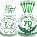 96Pcs Golf 70th Party Decorations for Men Golf 70th Birthday Paper Plates and Napkins Sets Sports Theme Decoration for Golfer Fans Seventy 70 Years Old Fathers Day Party Supplies Serve 24