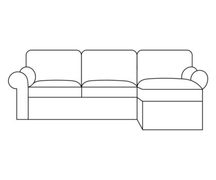 Chaise L-shaped sofa cover , 35"×70", White