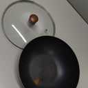 Carbon Steel Wok Pan, 9.5" Authentic Chinese Stir-Fry Pans Set with Glass Lid, 1.65lb Lightweight Flat Bottom Small Wok for 1-2 Servings