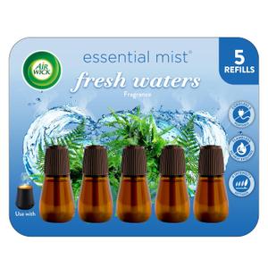 Air Wick Essential Mist Refill, 5 ct, Fresh Waters, Essential Oils Diffuser, Air Freshener