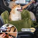 Dog Car Seat for Small Dogs, Portable Puppy Car Seat of Easy Installation, Fashionable Pet Carrier Bag with Large Pockets, Machine Washable Dog Booster Seat (Army Green)