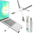 BELLEMOND Adjustable Laptop Stand | Foldable Aluminum Riser | X-Frame Ergonomic Japanese Design | Fits MacBook Pro/Air, Dell, HP, Lenovo & 1017.3 Laptops | Portable & Lightweight | Space Silver