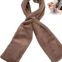 Faux Fur Pull Through Scarf with Hidden Zipper Pocket Winter Pocket Scarf for Hands-Free Storage Phone & Valuables (brown)