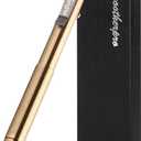 SMOOTHERPRO Erasable Solid Brass Bolt Action Pen,Weighted Heavy Pen Compatible with Pilot FriXion Refill,Durable Pen Clip for EDC Pocket Business Collection Retro(EAP02-GD)