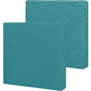 Easy-Going Waterproof Patio Cushion Covers 22x22x4 inch 2 Pack Replacement Non-Slip Outdoor Seat Cushion Slipcover with Zipper. Teal