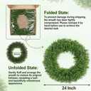 24Inch Spring Wreaths for Front Door OutsideGreen Wreath Boxwood Wreaths Realistic Spring Summer Front Door Wreath for Wall Window Porch Farmhouse Garden Wedding Party Home Decor