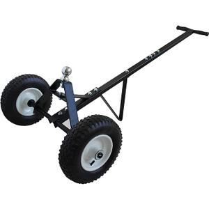 Fouwick 650LBS Capacity Trailer Dolly, 1-7/8” Hitch Ball with 12” Pneumatic Tires, Black Powder Coated Steel Trailer Mover Dolly, White Wheel Heavy Duty Trailer Mover for Utility Trailer