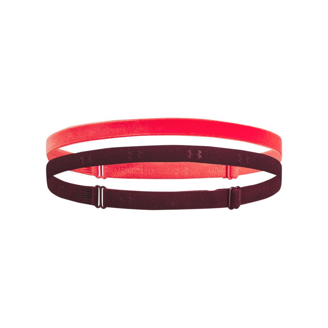 Under Armour Womens Adjustable Mini Headbands, (690) Venom Red / / Dark Maroon, One Size Fits Most