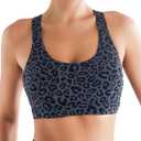 RUNNING GIRL Sports Bra for Women High Support, Criss-Cross Back Padded Strappy Sports Bras Yoga Bra with Removable Cups (X-Large, A-leopard Print)