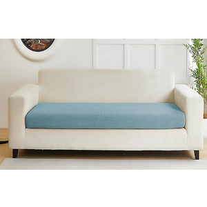 Couch Covers for 2 Cushion Sofa Pet Friendly Couch Cushion Covers Universal Sofa Covers Washable Stretch Slipcovers for Sectional Sofa (Texture Sea Blue,Large Double Seat Cover)