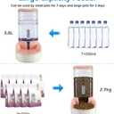 Automatic Dog Cat Feeder and Water Dispenser Gravity Food Feeder and Waterer Set with Pet Food Bowl for Small Medium Dog Puppy Kitten, Large Capacity 1 Gallon x 2(Pink)