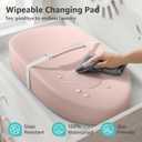 YENING Wipeable Changing Pad for Dresser Waterproof Leather Baby Diaper Changing Pads Washable Nursery Change Mat Pink, 31.5"L x 15.7"W x 3.6"H