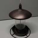 Metal Bird Feeder for Outside Hanging,Wild Bird Feeders for Cardinal, Large Roof and Tray - 6 Port (Chestnut Brown)